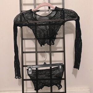 Fishnet LONG SLEEVE TOP AND SKIRT OS